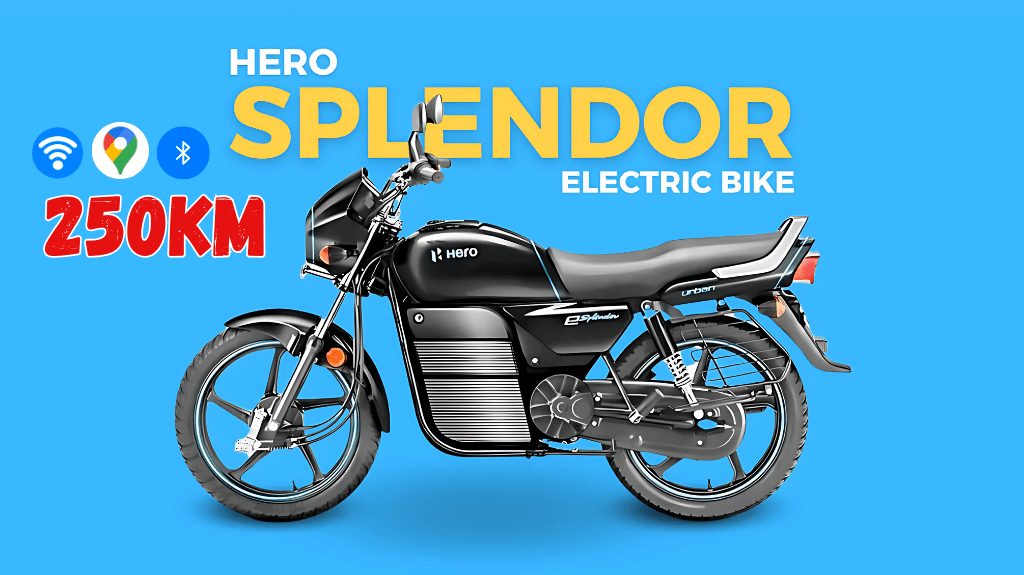 Hero Splendor Electric Bike Launching soon with 250KM range and powerful looks