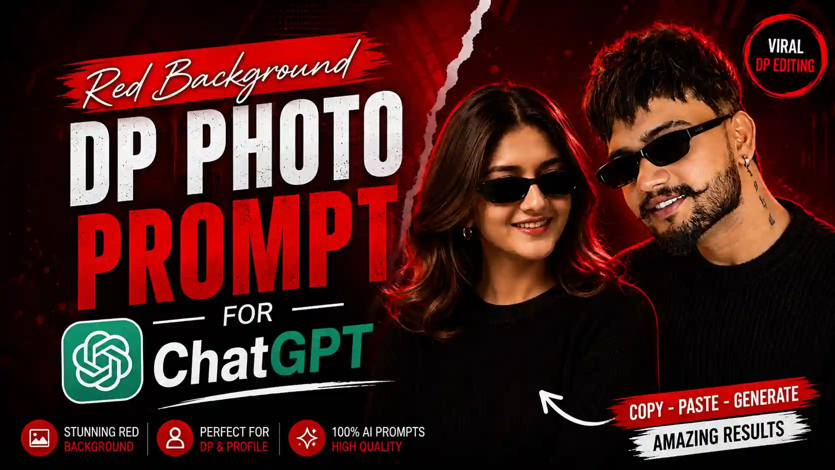 Red Bacākground DP Photo Prompt