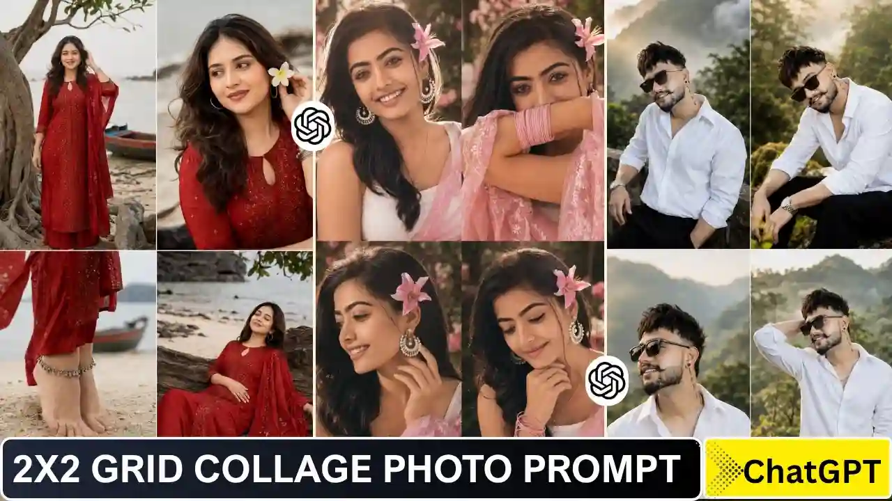 2X2 Grid Collage AI Photo Editing Prompts