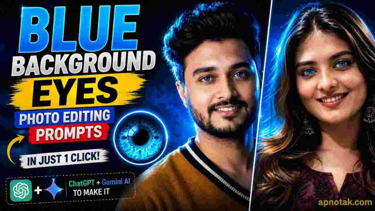 Blue Background Eyes Photo Editing Prompts