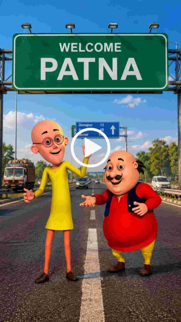 Motu Patlu Village & City Vlog Video Ai Prompt