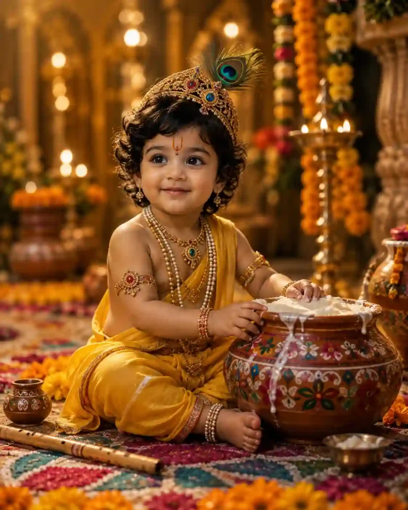 Baby Krishna Janmashtami AI Prompt
