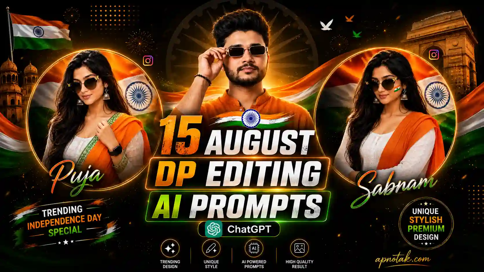 15 August Independence Day DP AI Photo Editing Prompt