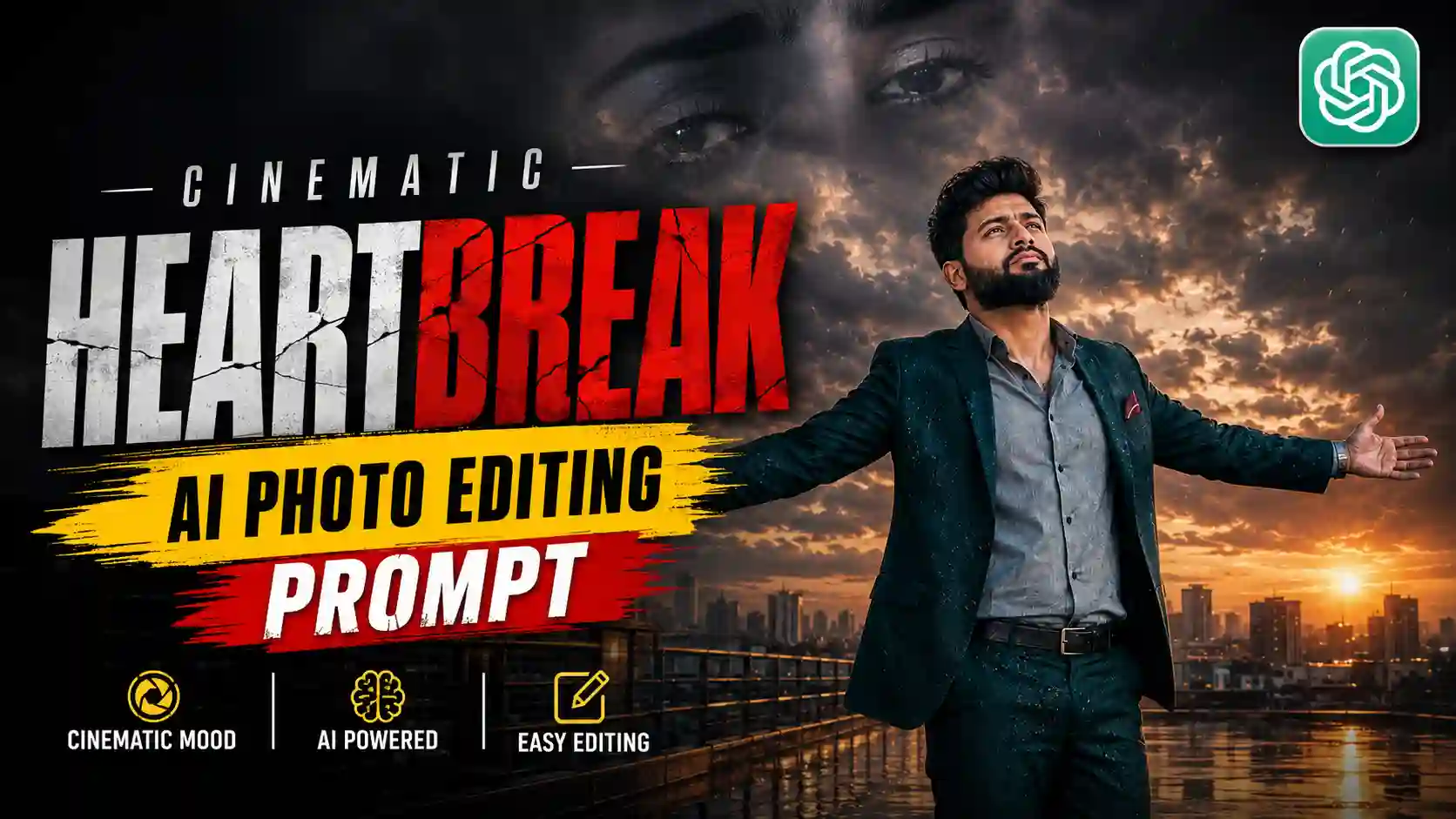Cinematic Heartbreak AI Photo Editing Prompt