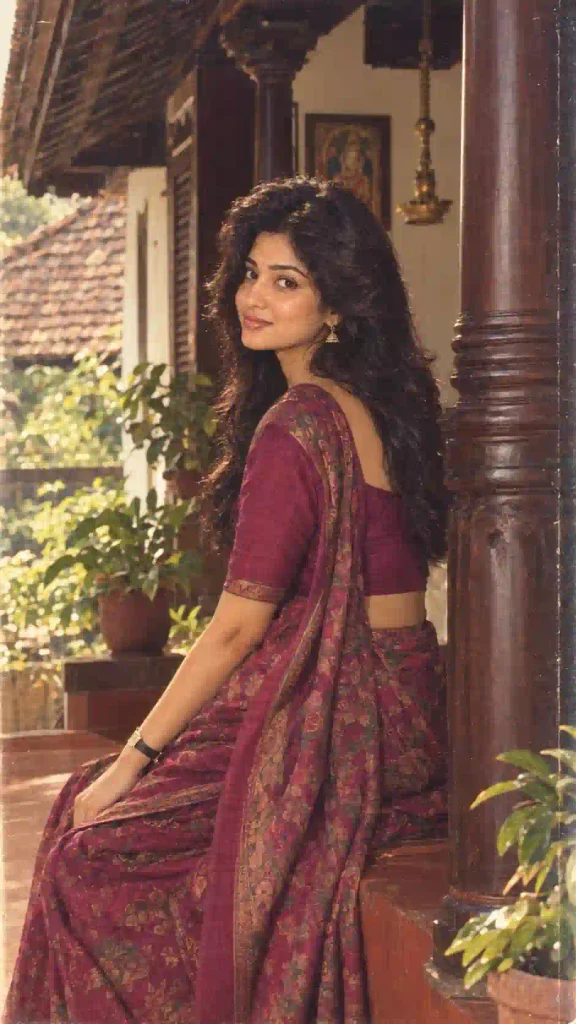 Indian 1980s vintage portrait created with an AI photo editing prompt