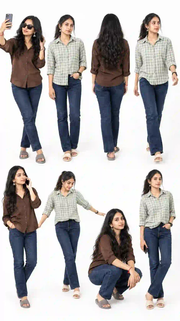Eight Pose Casual Fashion Lookbook