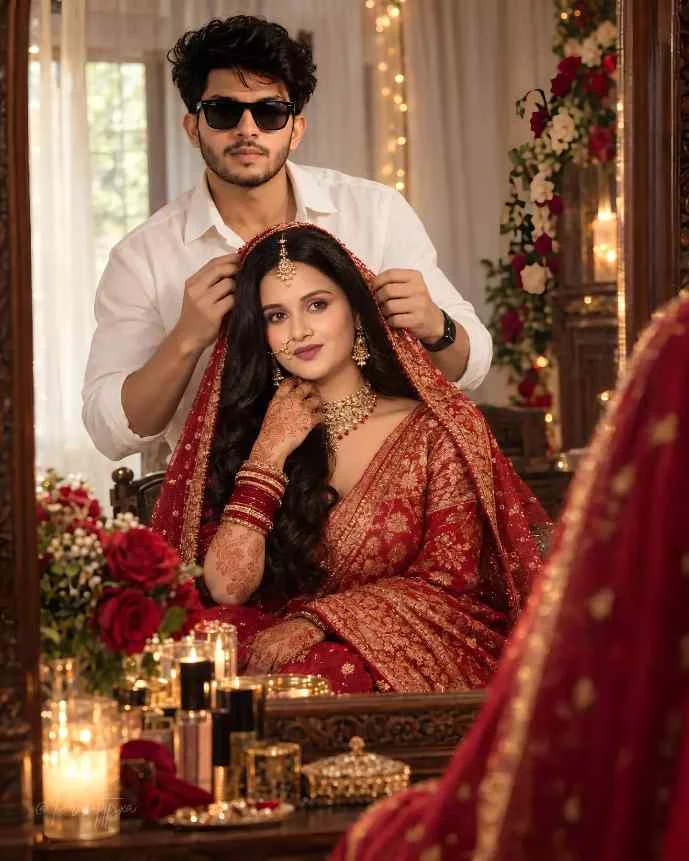 Karwa Chauth AI Photo Editing Prompts couple 2