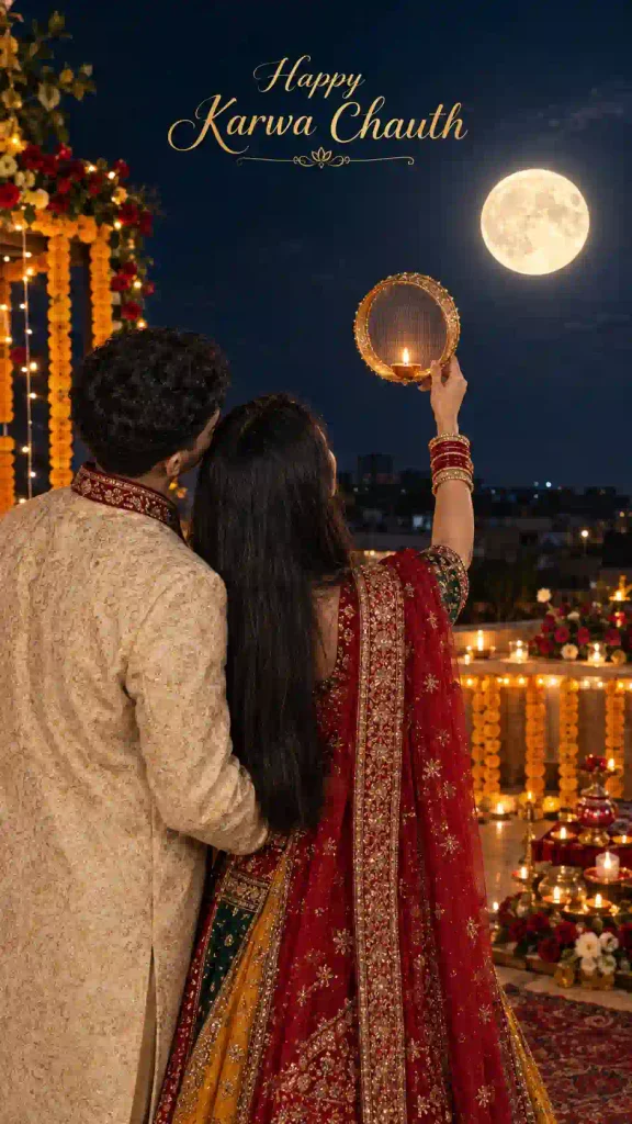 Moonlit Karwa Chauth Celebration