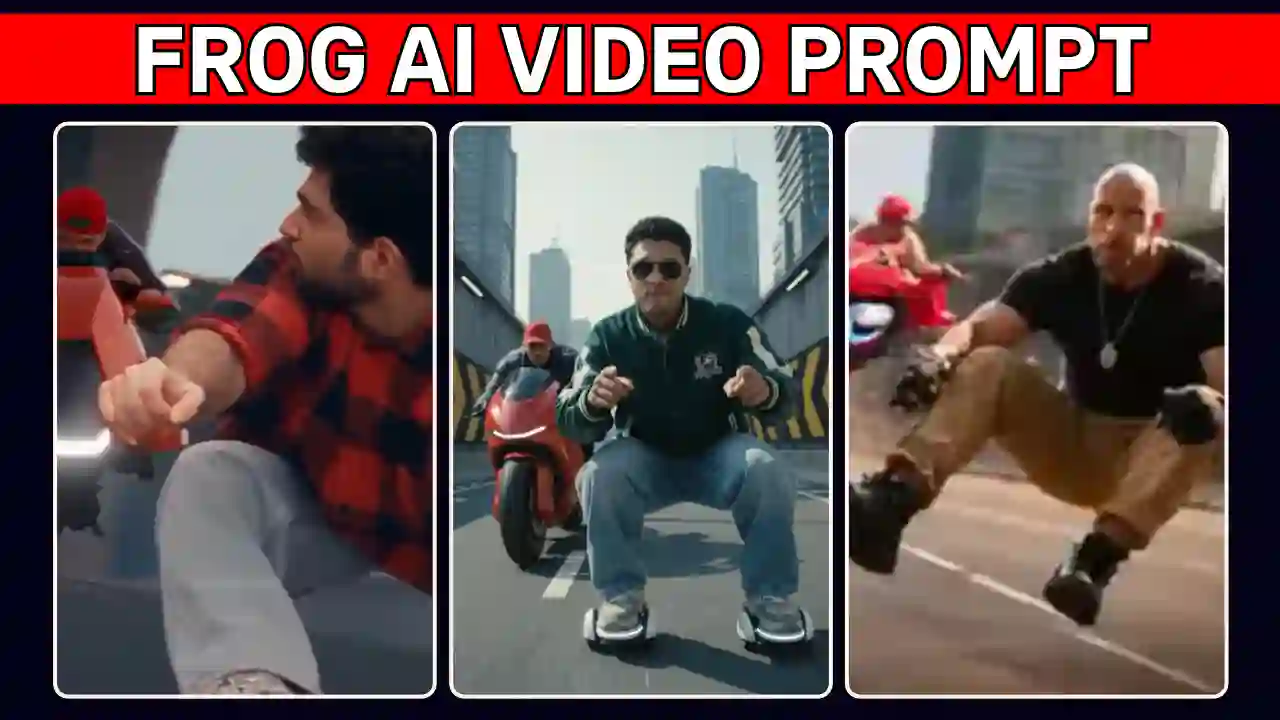 Frog Hover Skate AI Video Trend created with Google Flow using a custom AI prompt